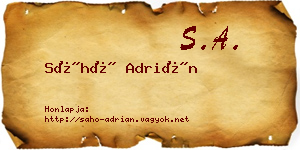 Sáhó Adrián névjegykártya